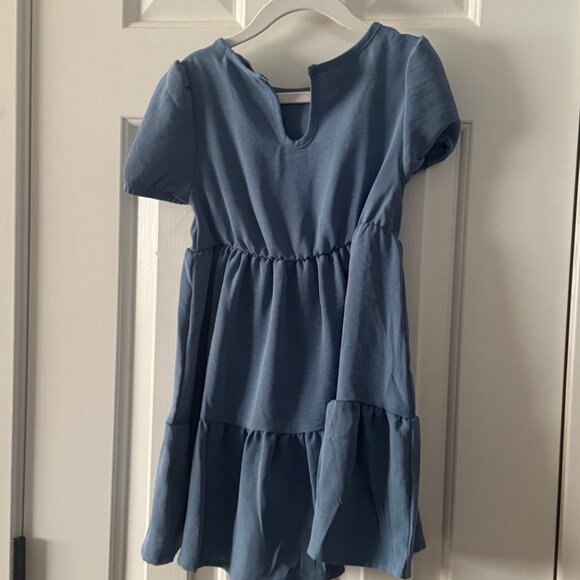 Love Ellie Light Blue Little Girls Tiered Lightweight Dress Size XS 4T/5 No Tag - Picture 5 of 7